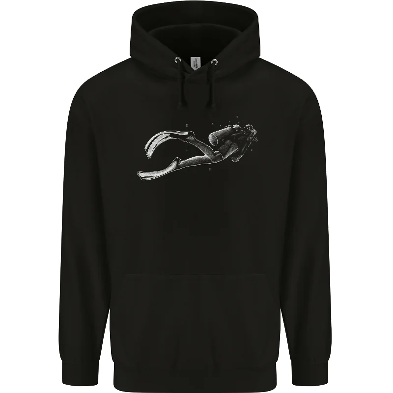 A Lone Scuba Diver Diving Mens 80% Cotton Hoodie Hoodie with Sequins Glamorous Eye-catching A Lone Scuba Diver Diving Mens 80% Cotton Hoodie Hoodie with Sequins Glamorous Eye-catching