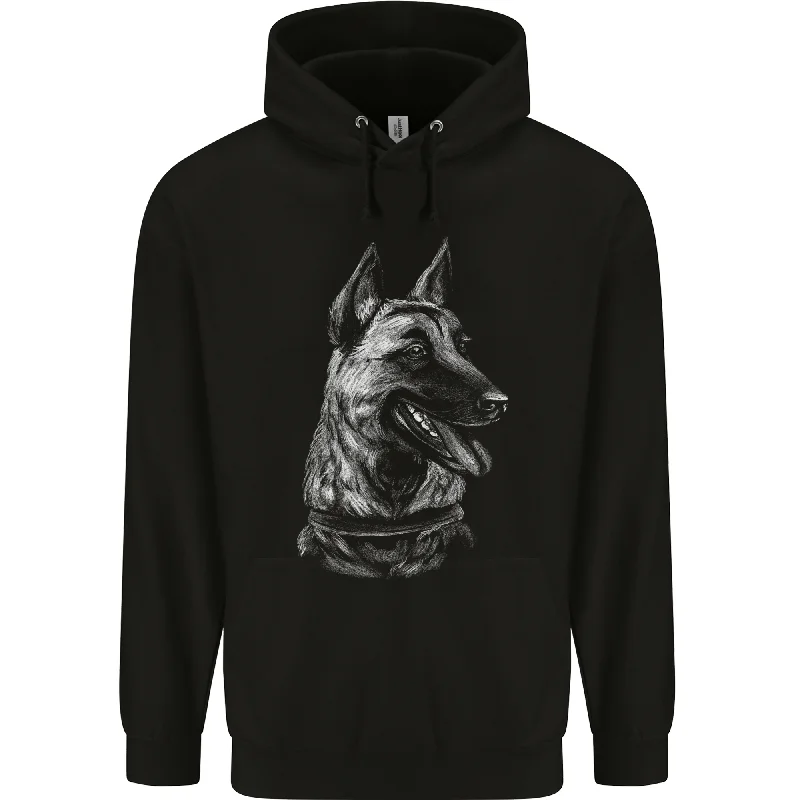 A Malinois Belga Dog Mens 80% Cotton Hoodie Hoodie with Mesh Breathable Sporty