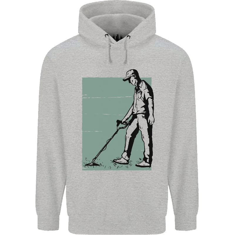 A Man Metal Detecting Detector Detect Mens 80% Cotton Hoodie