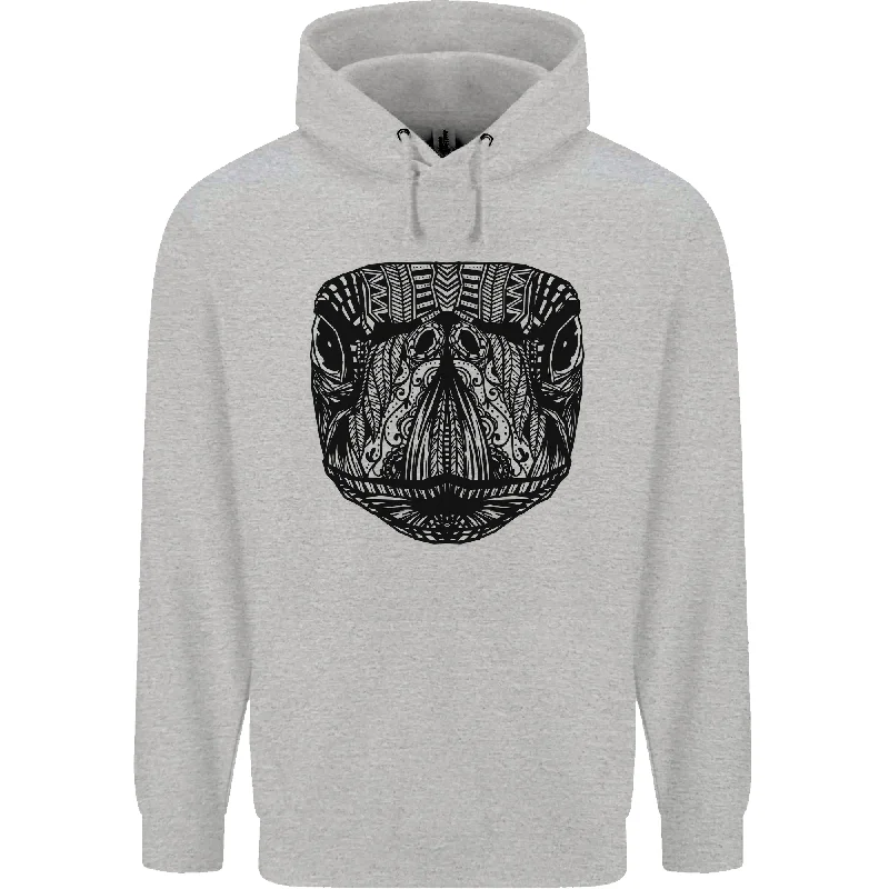 A Mandala Turtle Head Tribal Tortoise Mens 80% Cotton Hoodie