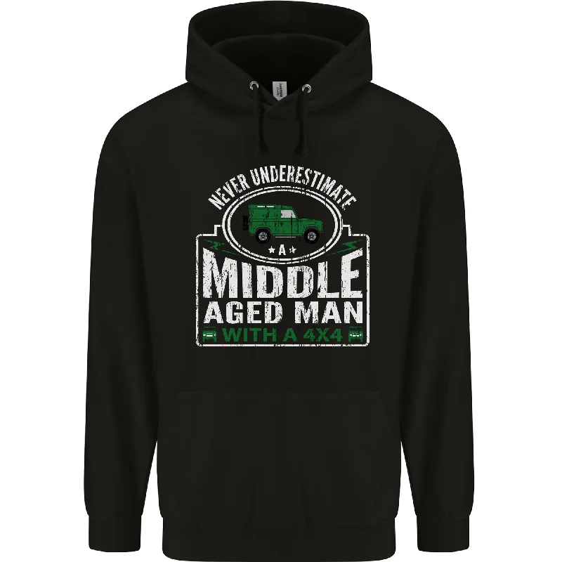 A Middle Aged Man With a 4x4 Off Roading Mens 80% Cotton Hoodie