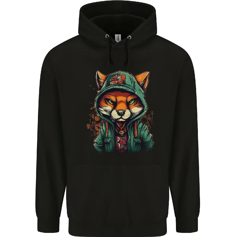 A Mischievous Fox Mens 80% Cotton Hoodie