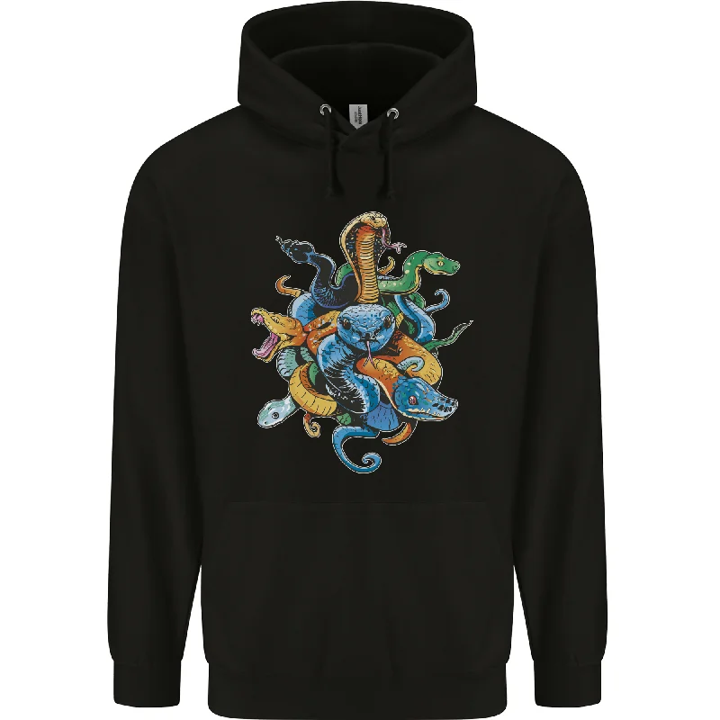 A Nest of Colourful Snakes Mens 80% Cotton Hoodie