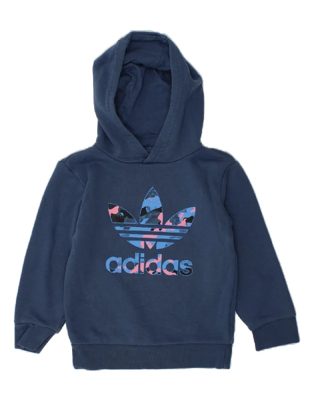 ADIDAS Girls Graphic Hoodie Jumper 2-3 Years Navy Blue Cotton Hoodie with Zipper Versatile Modern ADIDAS Girls Graphic Hoodie Jumper 2-3 Years Navy Blue Cotton Hoodie with Zipper Versatile Modern