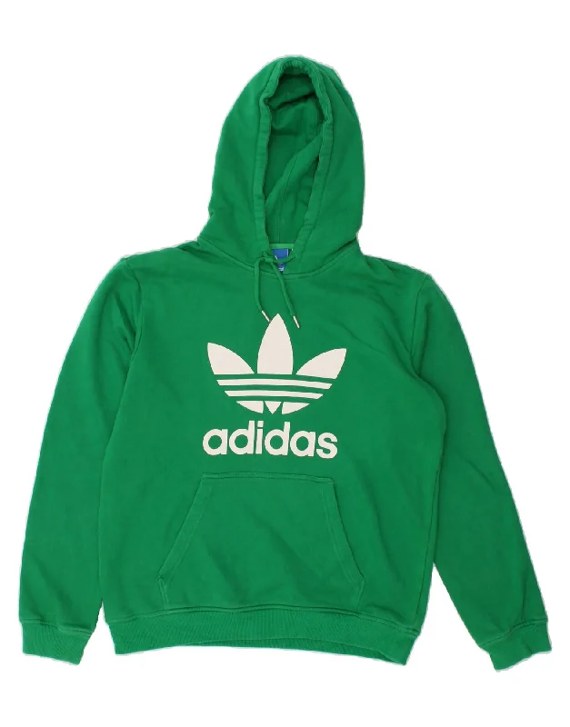 ADIDAS Mens Graphic Hoodie Jumper Large Green Cotton Hoodie with Set-In Sleeves Structured Classic ADIDAS Mens Graphic Hoodie Jumper Large Green Cotton Hoodie with Set-In Sleeves Structured Classic