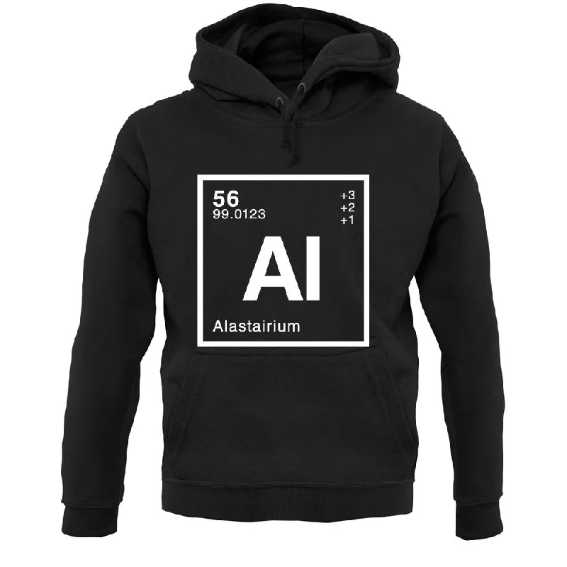 Alastair - Periodic Element Unisex Hoodie Hoodie with Zipper Placket Modern Functional Alastair - Periodic Element Unisex Hoodie Hoodie with Zipper Placket Modern Functional