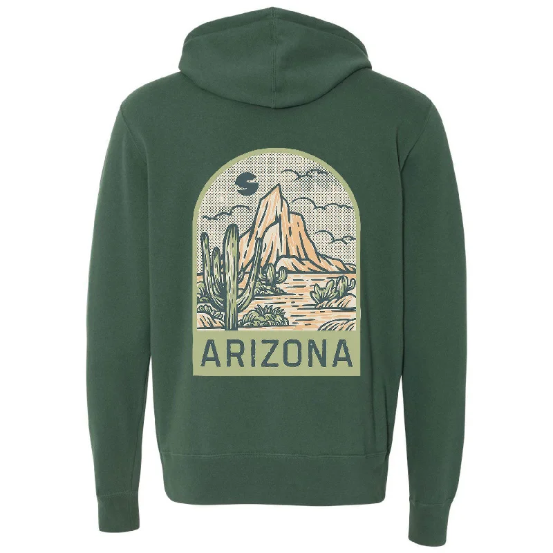 Arizona Desert Zipper Hoodie Hoodie with Tie-Dye Psychedelic Retro