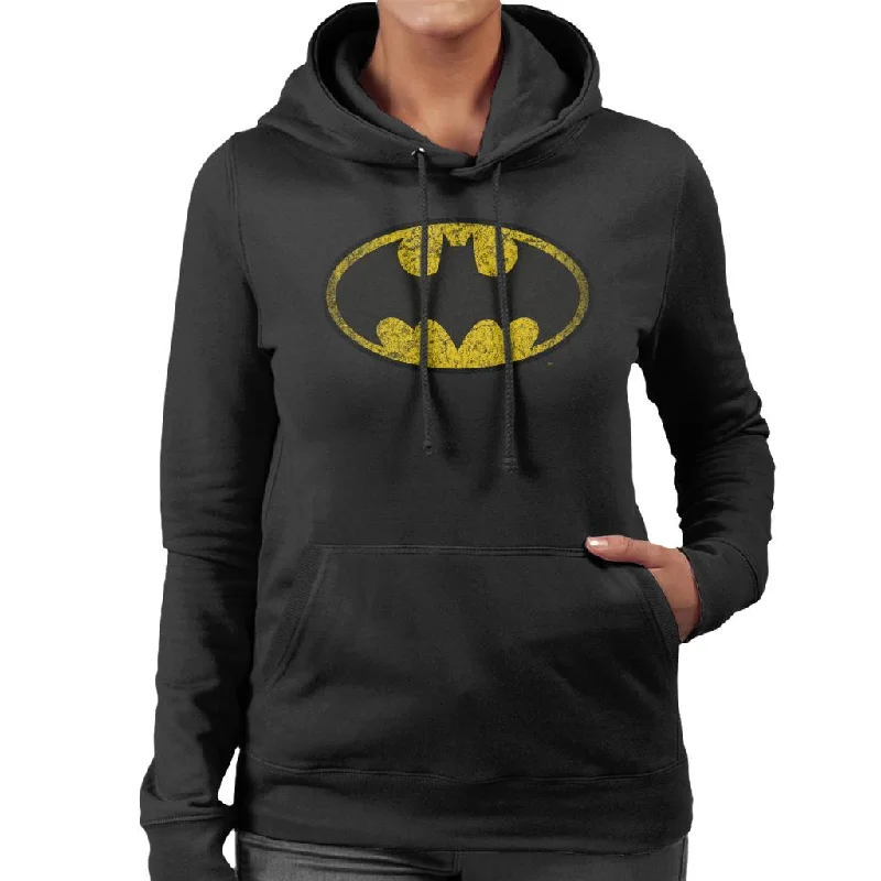 Batman Bat Symbol Faded Logo Women's Hooded Sweatshirt