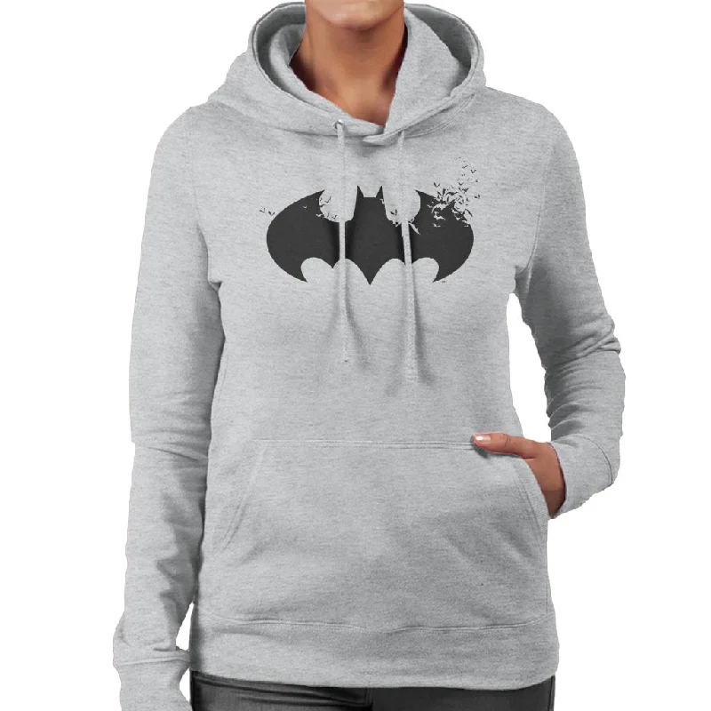 Batman Black Bat Symbol Silhouette Women's Hooded Sweatshirt