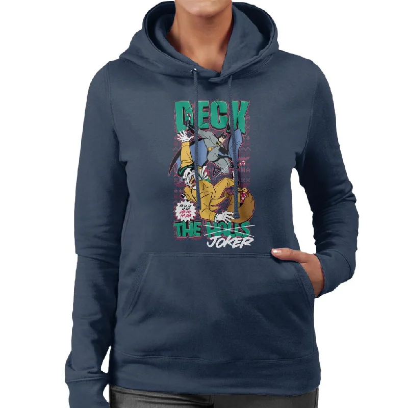 Batman Christmas Deck The Joker Women's Hooded Sweatshirt Cotton Hoodie Fleece Lining Warmth Batman Christmas Deck The Joker Women's Hooded Sweatshirt Cotton Hoodie Fleece Lining Warmth