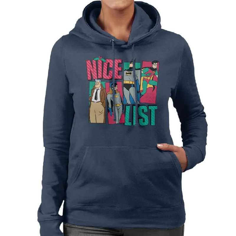 Batman Christmas Nice List Women's Hooded Sweatshirt Hoodie with Button Classic Timeless Batman Christmas Nice List Women's Hooded Sweatshirt Hoodie with Button Classic Timeless