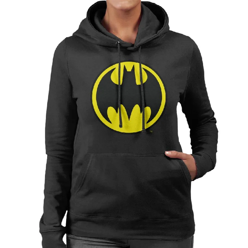 Batman Yellow Logo Women's Hooded Sweatshirt