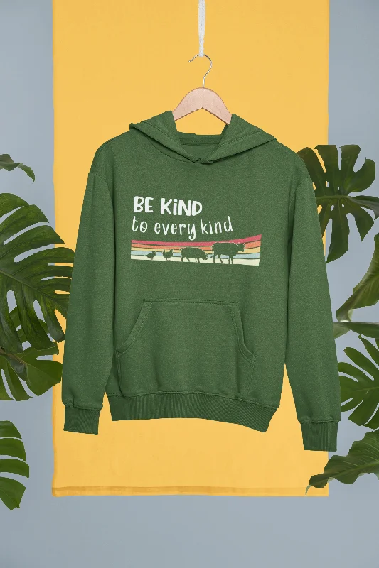 Be Kind To Every Kind Hoodie Hoodie with Hem Frayed Vintage Worn