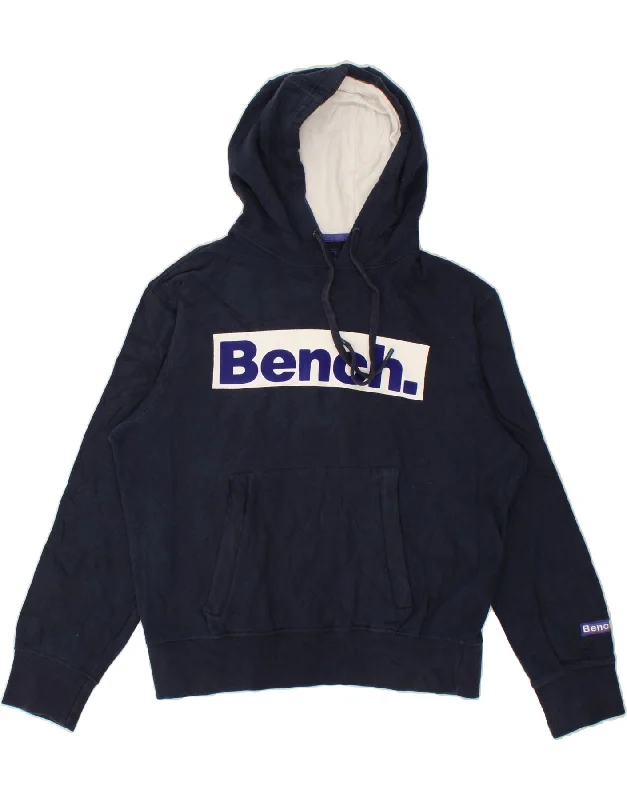 BENCH Mens Graphic Hoodie Jumper XL Navy Blue Hoodie with Hood Adjustable Protection BENCH Mens Graphic Hoodie Jumper XL Navy Blue Hoodie with Hood Adjustable Protection