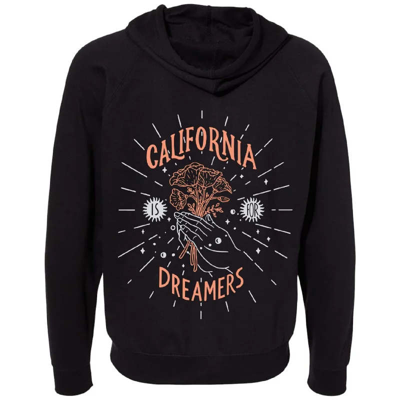 California Dreamers Zip Up Hoodie Hoodie with Drawstring Waist Adjustable Fitted