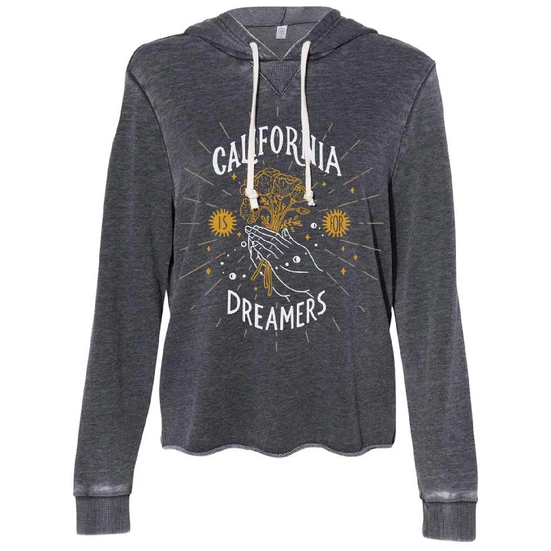 California Dreamers Burnout Hoodie Hoodie with Zipper Placket Modern Functional