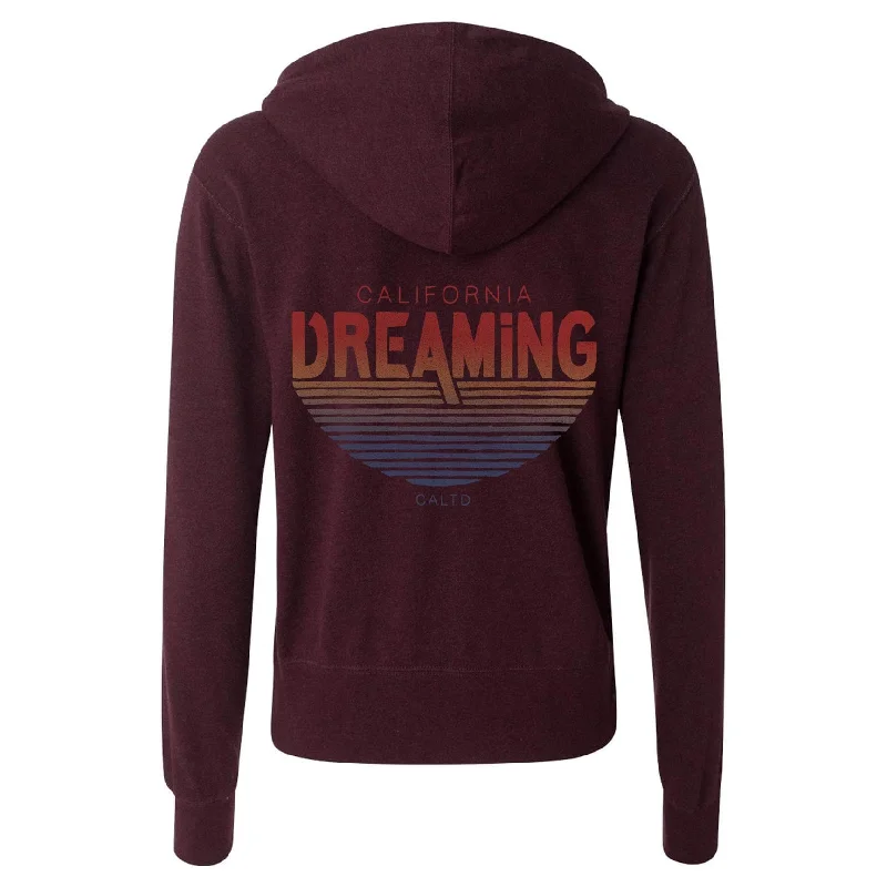 California Dreaming Zipper Hoodie Hoodie Dress Longline Feminine