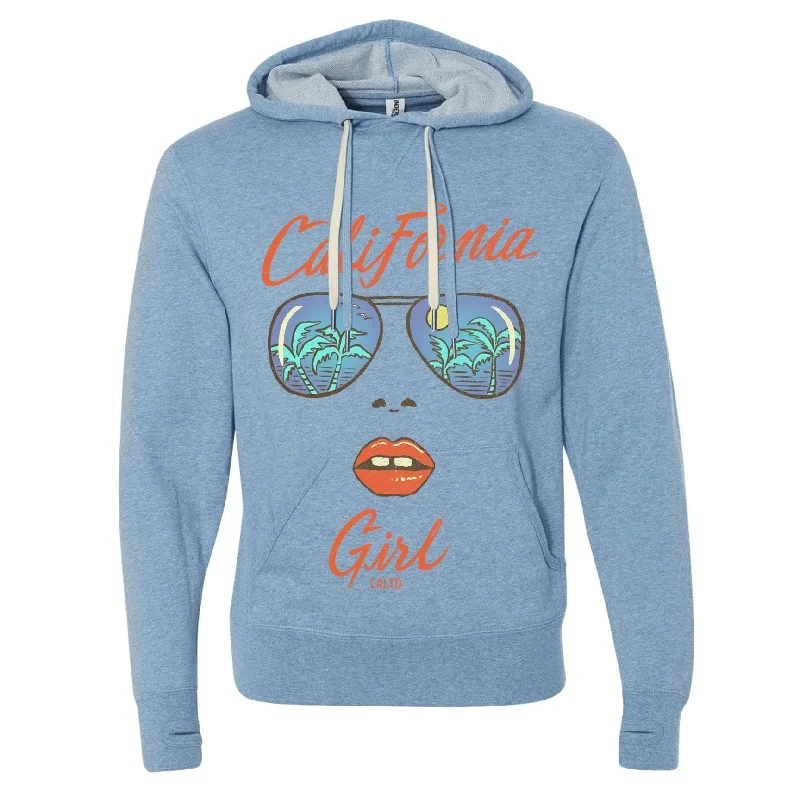 California Girl Glasses Hoodie Hoodie with Emblem Brand Identity
