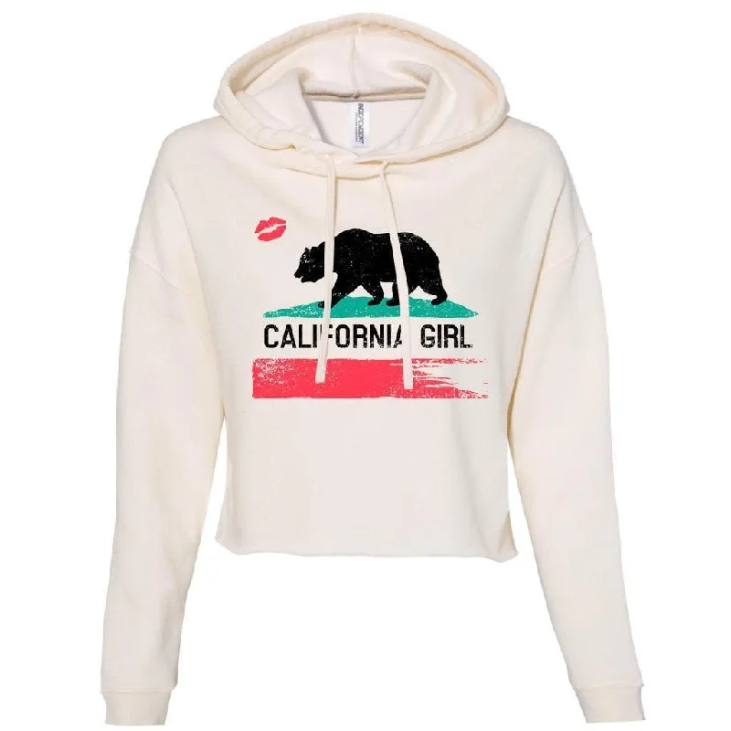 California Girl Ivory Cropped  Hoodie