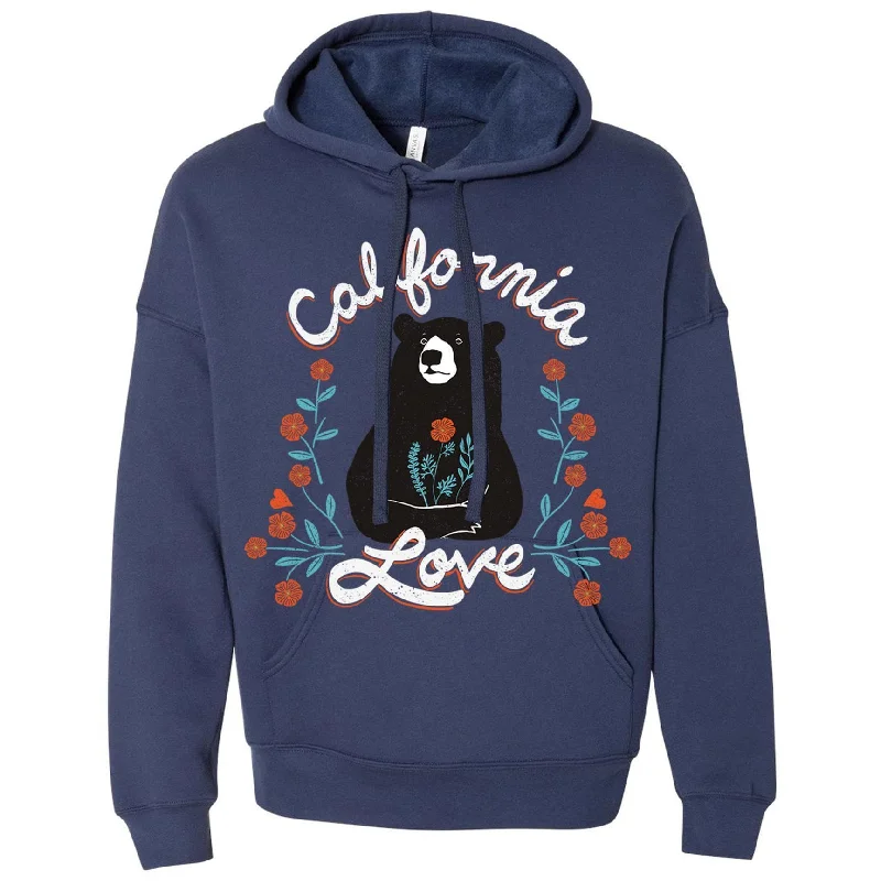 California Love Bear Navy Drop Shoulder hoodie