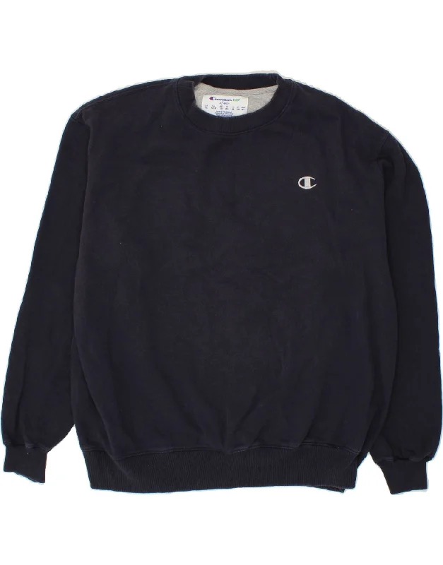 CHAMPION Mens Sweatshirt Jumper XL Navy Blue Cotton Hoodie with Thumb Holes Functional Cozy CHAMPION Mens Sweatshirt Jumper XL Navy Blue Cotton Hoodie with Thumb Holes Functional Cozy