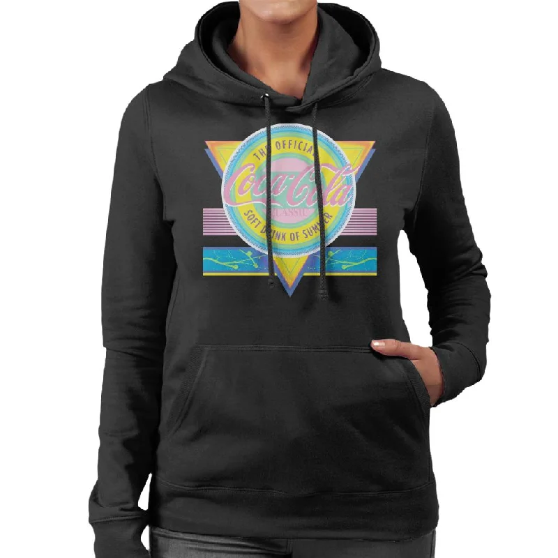 Coca Cola Classic The Official Soft Drink Of Summer Women's Hooded Sweatshirt Hoodie with Longline Fit Extended Stylish Coca Cola Classic The Official Soft Drink Of Summer Women's Hooded Sweatshirt Hoodie with Longline Fit Extended Stylish