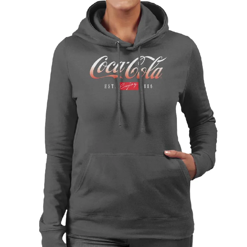 Coca Cola Gradient Logo Women's Hooded Sweatshirt Hoodie with Neon Bright Vibrant