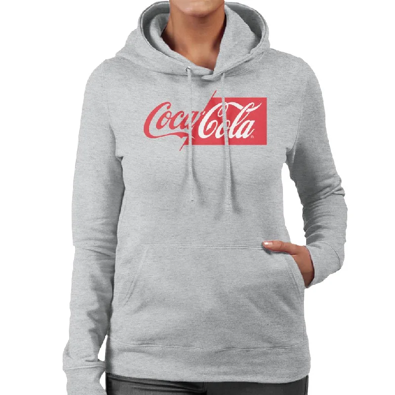 Coca Cola Half Red Half White Logo Women's Hooded Sweatshirt Hoodie with Hem Detail Decorative Unique Coca Cola Half Red Half White Logo Women's Hooded Sweatshirt Hoodie with Hem Detail Decorative Unique