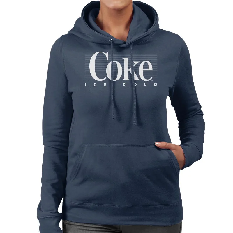 Coca Cola Ice Cold Women's Hooded Sweatshirt Hoodie with Drawstring Waist Adjustable Fitted Coca Cola Ice Cold Women's Hooded Sweatshirt Hoodie with Drawstring Waist Adjustable Fitted