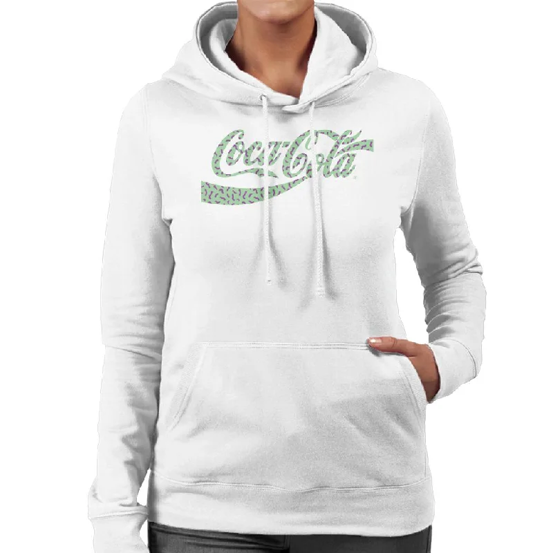 Coca Cola Memphis Logo Women's Hooded Sweatshirt Hoodie with Bell Sleeves Flared Feminine