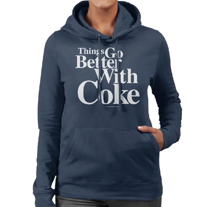 Coca Cola Things Go Better With Coke Women's Hooded Sweatshirt Hoodie with Earth Tones Natural Calm Coca Cola Things Go Better With Coke Women's Hooded Sweatshirt Hoodie with Earth Tones Natural Calm
