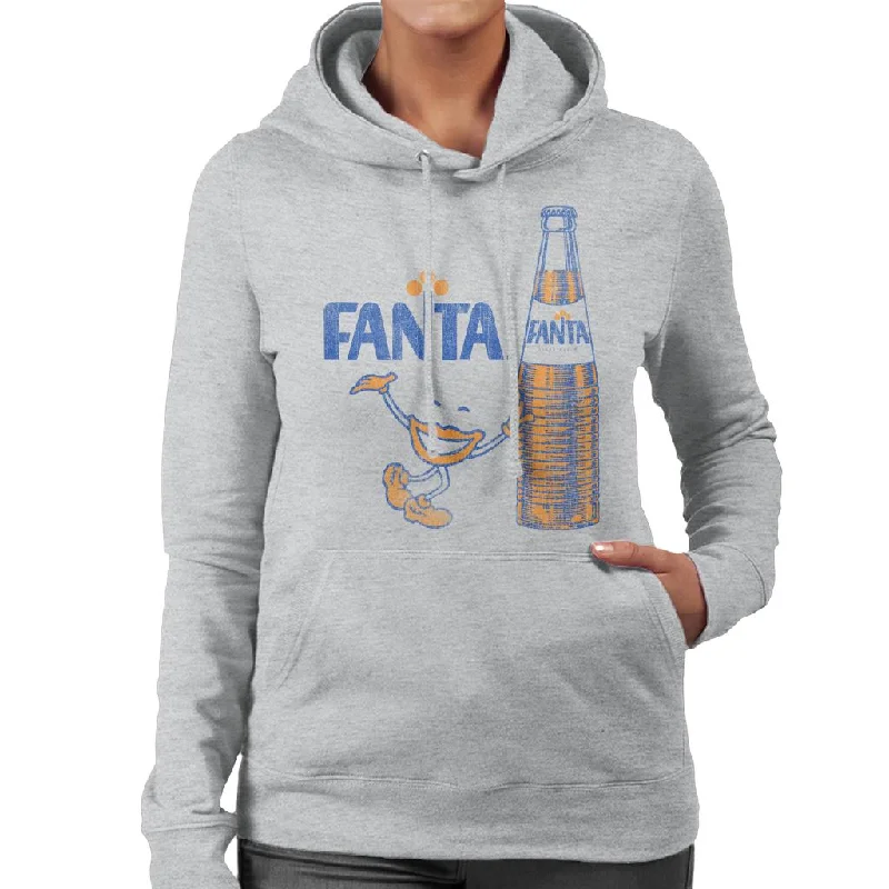 Fanta 1970s Retro Bottle Women's Hooded Sweatshirt Hoodie with Snap Buttons Easy Quick Fanta 1970s Retro Bottle Women's Hooded Sweatshirt Hoodie with Snap Buttons Easy Quick