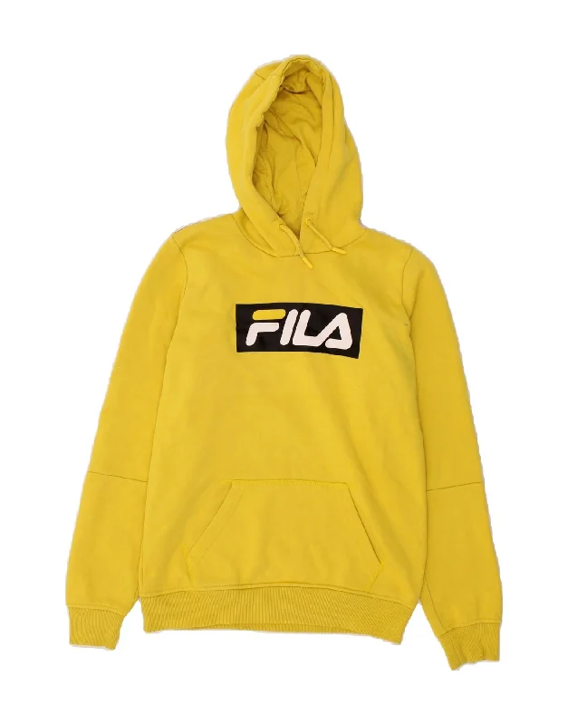 FILA Boys Graphic Hoodie Jumper 11-12 Years Yellow Cotton Hoodie with Mock Neck Collared Structured FILA Boys Graphic Hoodie Jumper 11-12 Years Yellow Cotton Hoodie with Mock Neck Collared Structured