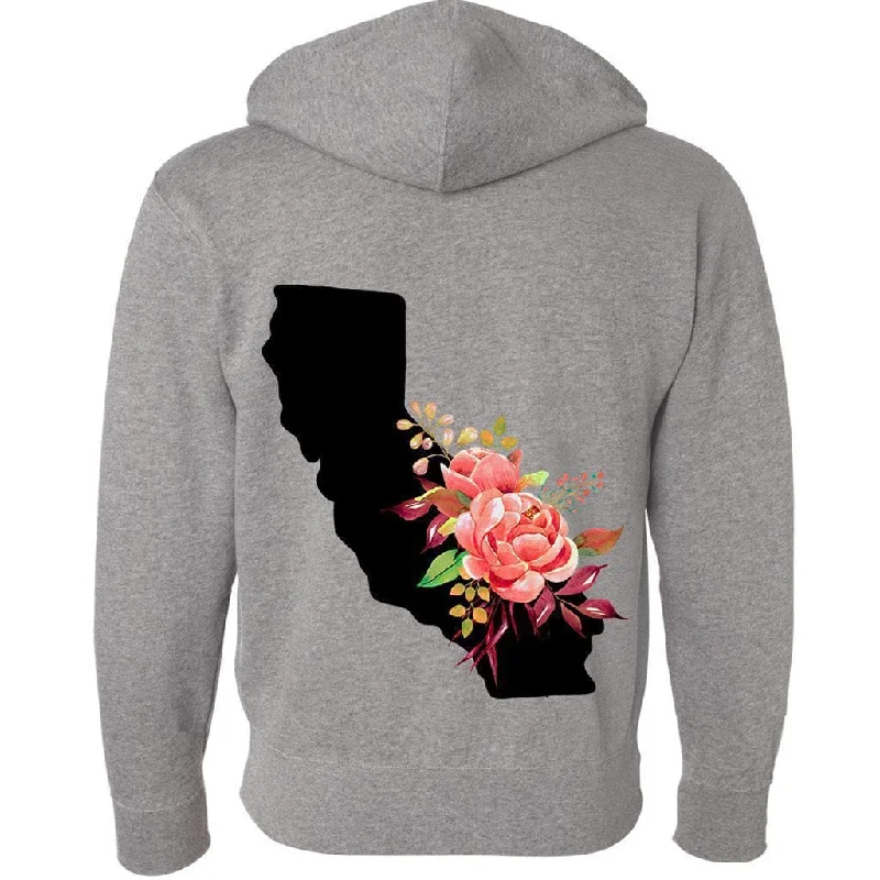 Floral California Storm Zip Up Hoodie