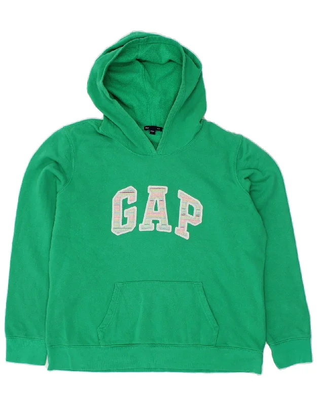 GAP Mens Graphic Hoodie Jumper Large Green Cotton Oversized Hoodie Comfort Casual