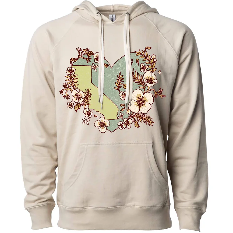 Heart State Raglan Hoodie Hoodie with Patch Decorative Personalized