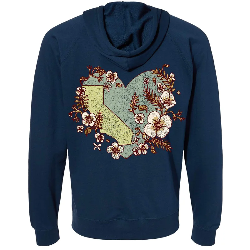 Heart State Raglan Zip Up Hoodie Graphic Hoodie Design Print