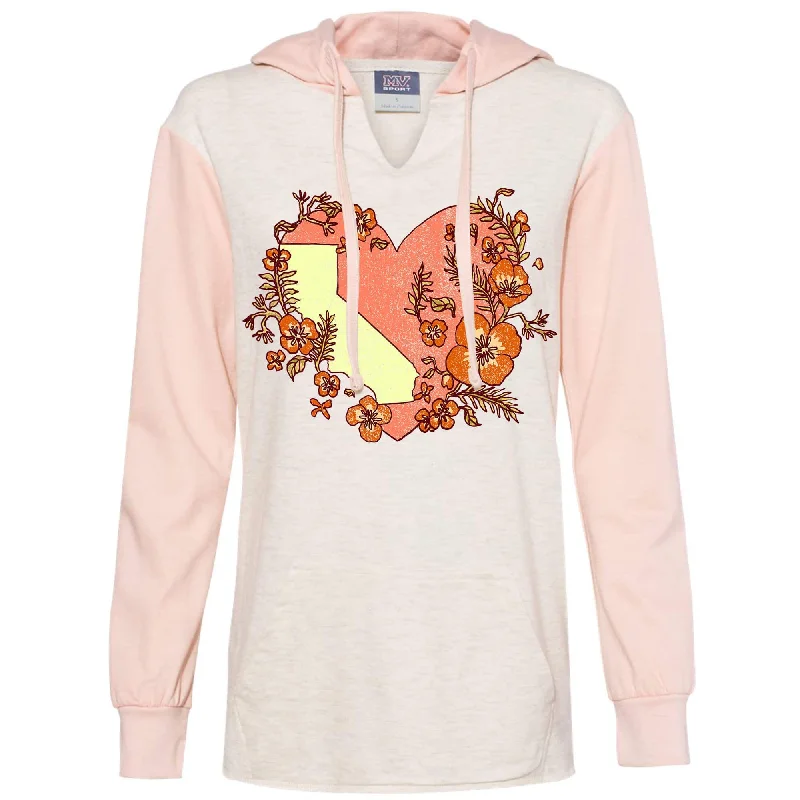 Heart State Two Tones Hoodie Hoodie with Hem Ribbing Snug Secure