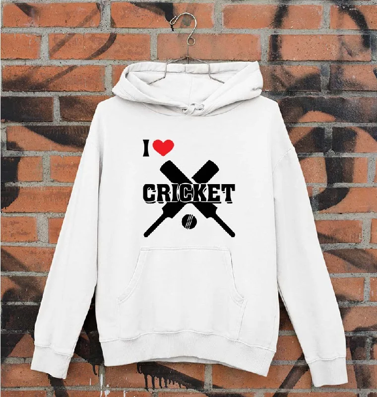 I Love Cricket Unisex Hoodie for Men/Women Hoodie with Typography Text Message