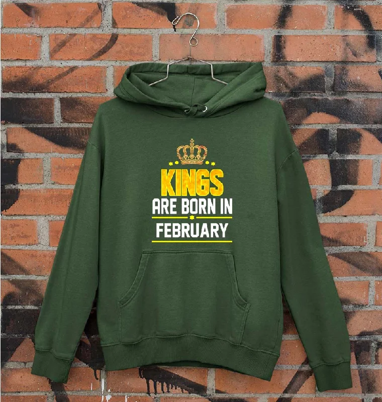 Kings Are Born In February Unisex Hoodie for Men/Women Hoodie with Typography Text Message Kings Are Born In February Unisex Hoodie for Men/Women Hoodie with Typography Text Message