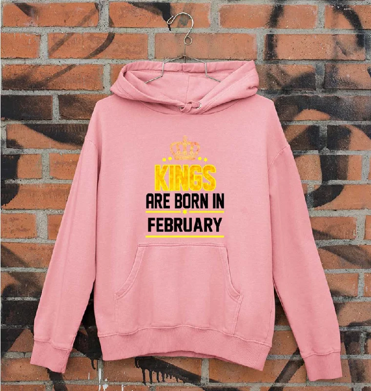 Kings Are Born In February Unisex Hoodie for Men/Women Hoodie with Pocket Utility Practical Kings Are Born In February Unisex Hoodie for Men/Women Hoodie with Pocket Utility Practical