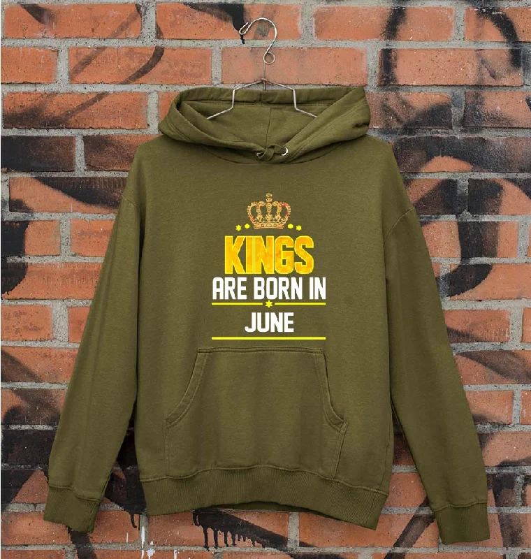 Kings Are Born In June Unisex Hoodie for Men/Women Hoodie with Side Slits Relaxed Casual Kings Are Born In June Unisex Hoodie for Men/Women Hoodie with Side Slits Relaxed Casual