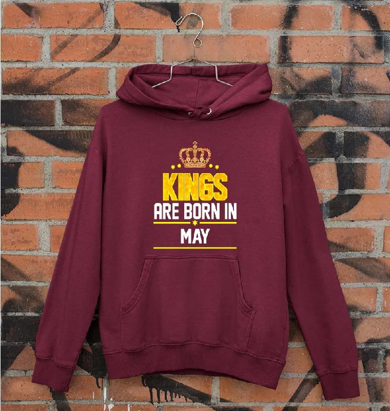 Kings Are Born In May Unisex Hoodie for Men/Women Hoodie with Magnetic Closure Innovative Modern