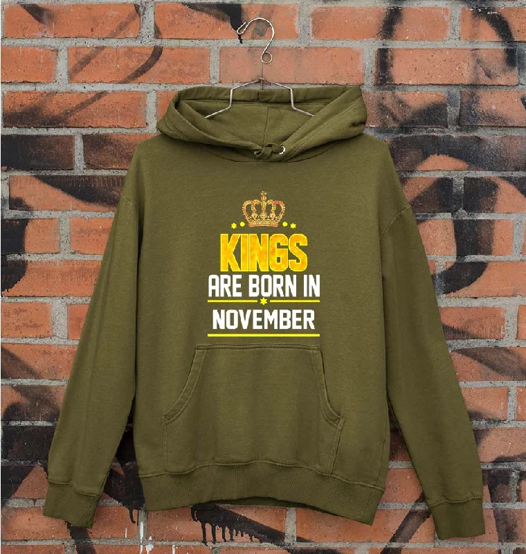 Kings Are Born In November Unisex Hoodie for Men/Women Hoodie with Emblem Brand Identity Kings Are Born In November Unisex Hoodie for Men/Women Hoodie with Emblem Brand Identity