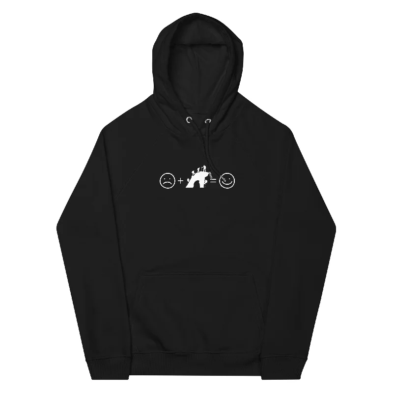 Lächelndes Gesicht und Klettern - Unisex Premium Organic Hoodie Hoodie with Elastic Waist Stretchable Comfortable Lächelndes Gesicht und Klettern - Unisex Premium Organic Hoodie Hoodie with Elastic Waist Stretchable Comfortable