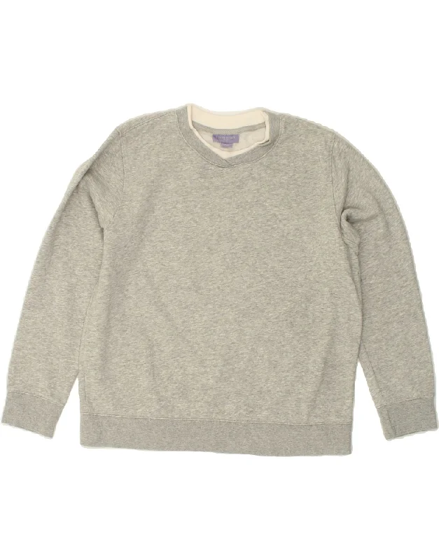 LAURA SCOTT Womens Petite Sweatshirt Jumper UK 14 Medium Grey Cotton