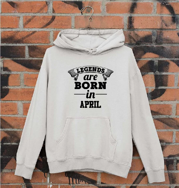 Legends are Born in April Unisex Hoodie for Men/Women Hoodie with Hem Contrast Bold Stylish