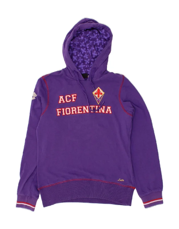 LOTTO Womens Graphic Hoodie Jumper UK 14 Large Purple Cotton Hoodie with Slit Hem Functional Movement LOTTO Womens Graphic Hoodie Jumper UK 14 Large Purple Cotton Hoodie with Slit Hem Functional Movement