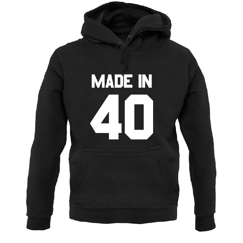 Made In '40 Unisex Hoodie Hoodie with Hidden Zipper Minimalist Clean