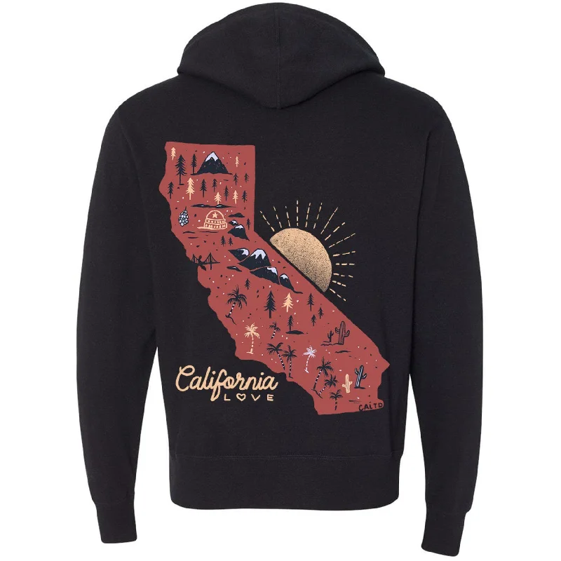 Map California Love Zip Up Hoodie